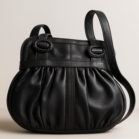 Cole Haan Black Brown Boho Shoulder Bag Purse - Picture 1 of 13